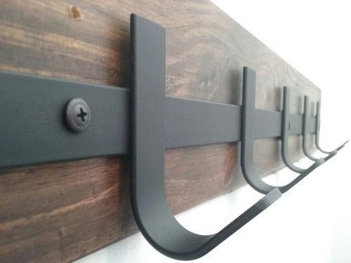 Industrial Style Iron Coat Rack 60cm 4 Hooks 4