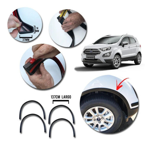 Set of 4 Kenny Molduras Fender Accessories for Ford Ecosport 2014 1