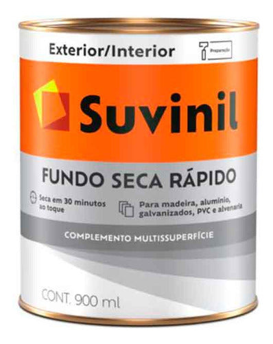 Suvinil Fondo Seca Rápido Blanco Para Madera 0.9l Base Agua 0