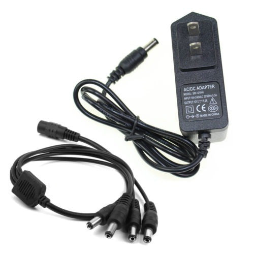 AC/DC 12V 1A Power Adapter Charger, Plug Type A 0