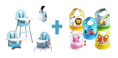 3-in-1 Baby Dining Chair Booster Seat High Low Lightweight + Bib 16