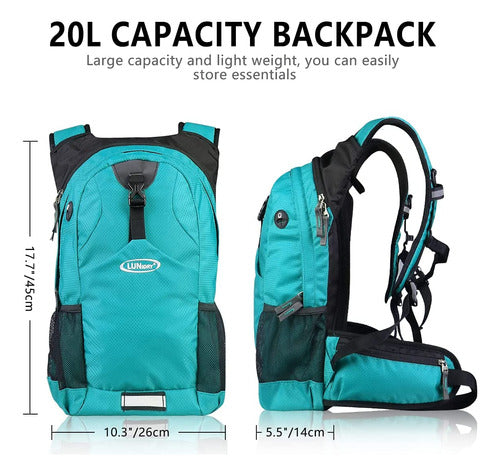 Lunidry Turquoise Waterproof Hiking Backpack with 2L Hydration 1