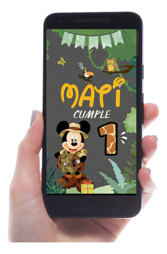 Animated Video Invitation Mickey Safari. Birthday 0