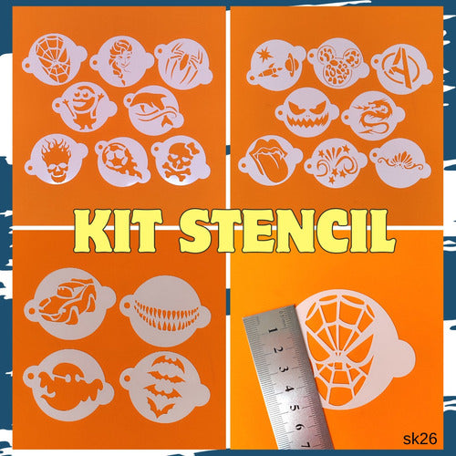 Stencil Maquillaje Artistico Infantil 6cm 20 Plantillas K26 1