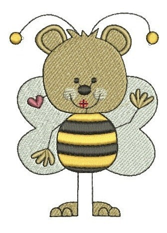 Embroidery Designs for Embroidery Machines Bee Bear Heart 2