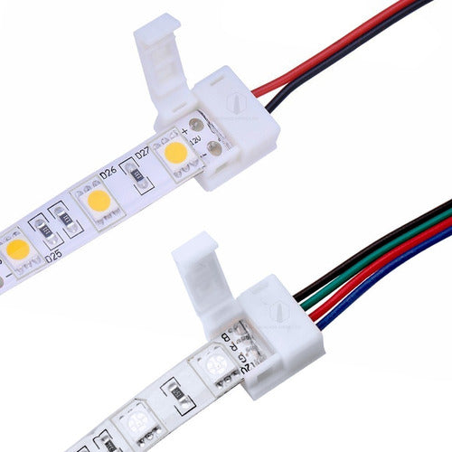 LED Strip Connector with Cables for 5050 RGB Monochromatic Colors 0