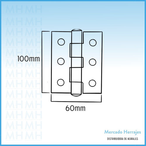 Bisagra Libro 4'' Hierro Bronce Para Puerta Mueble X12 Pares 2