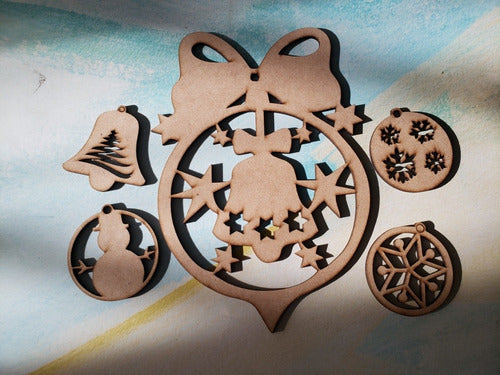 Christmas Ornaments 3mm MDF Pack of 5 Pieces 1