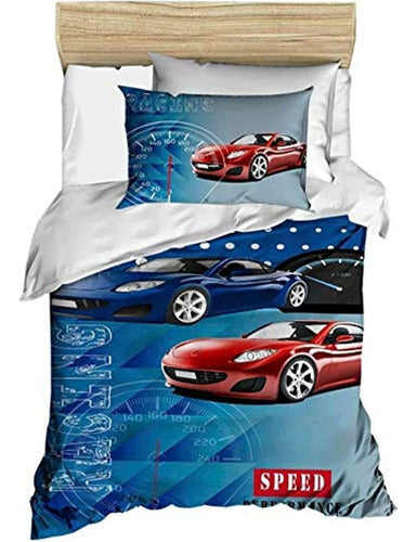 Juego De Cama De 100 % Algodón Con Estampado 3d De Cars, Jue 1