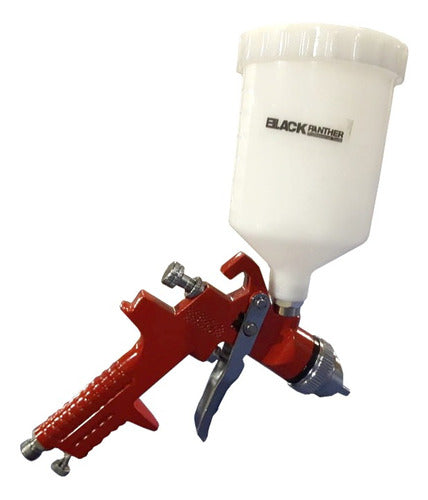 Black Panther HVLP Spray Gun with Plastic Tank and Nozzles 1.4+1.7 1