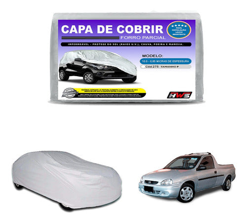 Capa Cobrir Picape Corsa Forrada Impermeável Sol Chuva Pr Uv 0