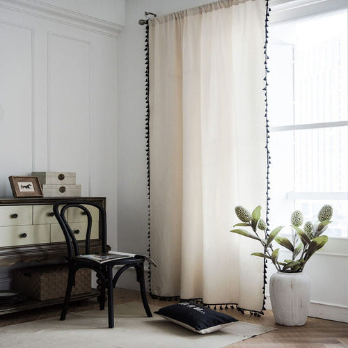 Cortinas De Estilo Bohemio, De Lino Y De Arpillera Para Dorm 3