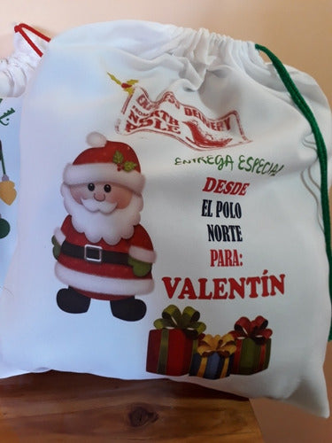 Bolsa Costal  Navidad De Tela Personalizada 45cmx45cm 2u. 5