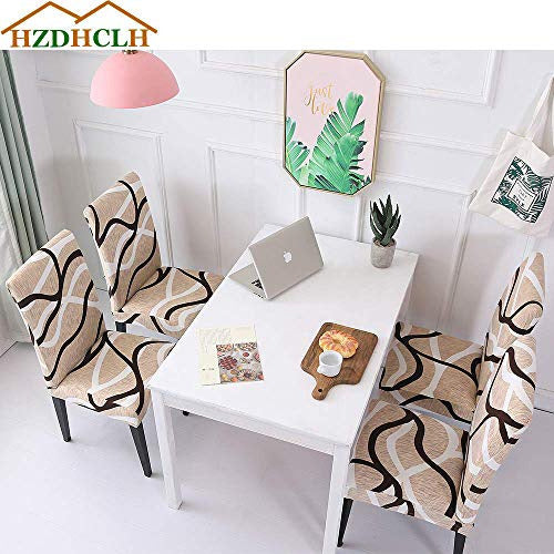 Hzdhclh - Pack of 4 Dining Chair Covers, Stretchable and Removable 1