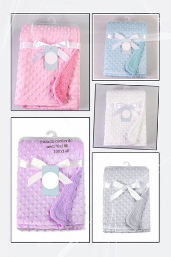 City Functional Baby Crib Blanket with Soft Lamb Fleece Bubbles 1