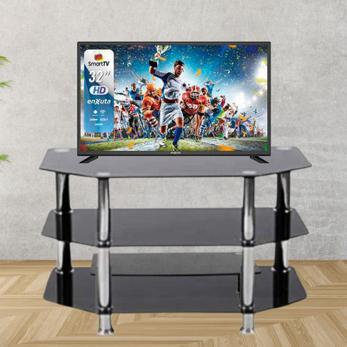 Tienda Max Rack De Tv Vidrio Estantes Living Comedor, En Caja Tiendamax 1