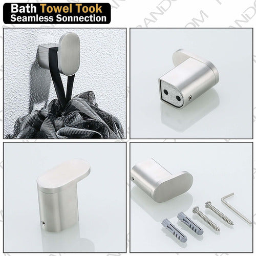 RANDOM 4-Piece Bathroom Hardware Set Brushed Cromo 2