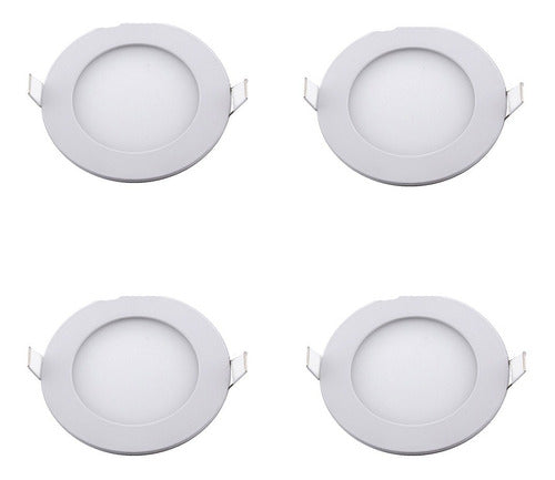 Sica Pack of 4 LED Slim Round Ceiling Lights 6W Cool White 220V 0