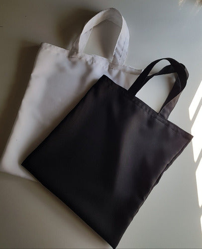 Tote Bag 100% Polyester, Sublimation Ready Black/Cream 3