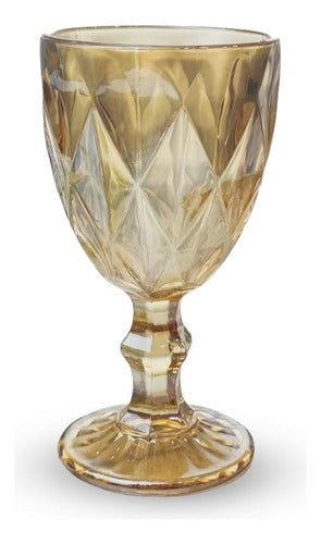 En Tu Casa Large Diamond Water Wine Glass Set of 6 - 250ml 0