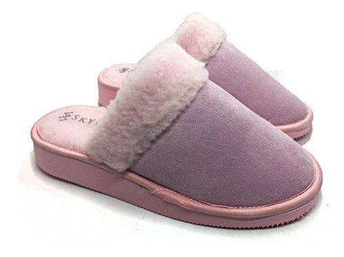 Sky Blue Women's Winter Sheepskin Slipper Skyblue Size 35 to 40 Model 9005 12