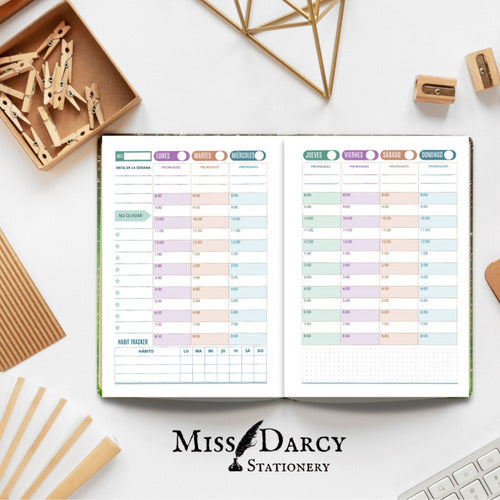 Miss Darcy Planner Universitario Para Imprimir Agenda Sin Fecha Semanal 1