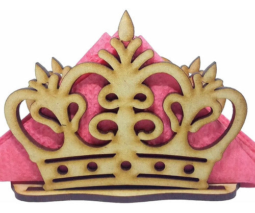 Set of 20 Queen Crown Napkin Rings - Fibrofacil Mdf 0