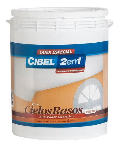 Latex Blanco Para Cielo Rasos 2en1 Cibel 4 Litros 0