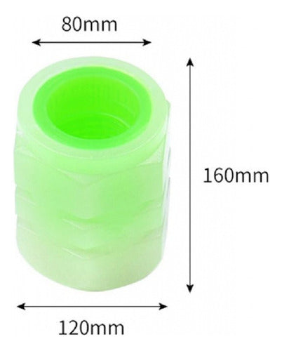 Oregon Set of 4 Tuning Valve Stem Covers in Fluorescent Green 4