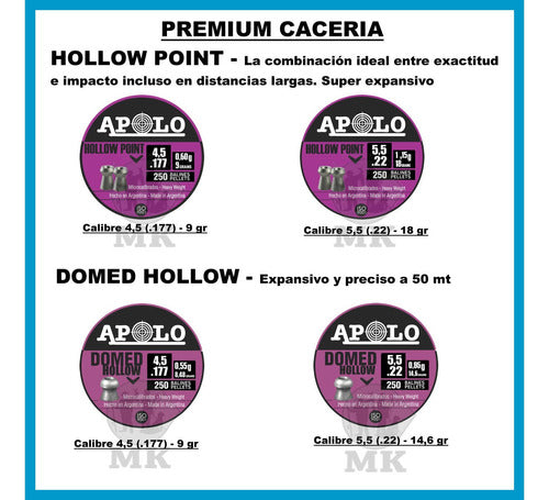 Apolo Balines Domed 6.35 33 Grain 3 Latas X 200 5