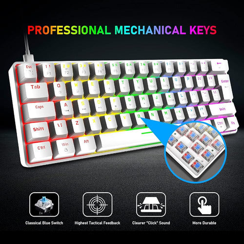 Combo De Teclado Y Mouse Mecánico Para Juegos Con Cable Del 3