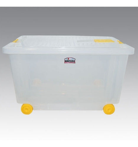 Colombraro Plastic Organizer Box with Lid and Wheels 52L 1