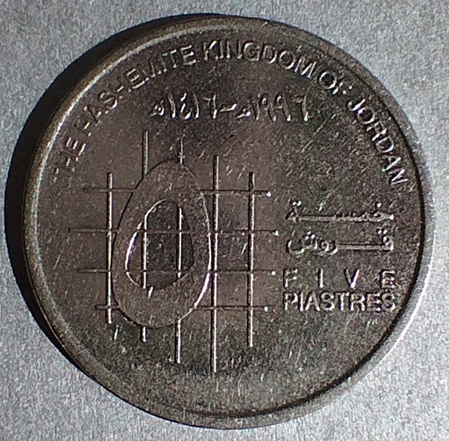 Moeda 5 Piastres 1992-1998 Jordânia Km#54 0