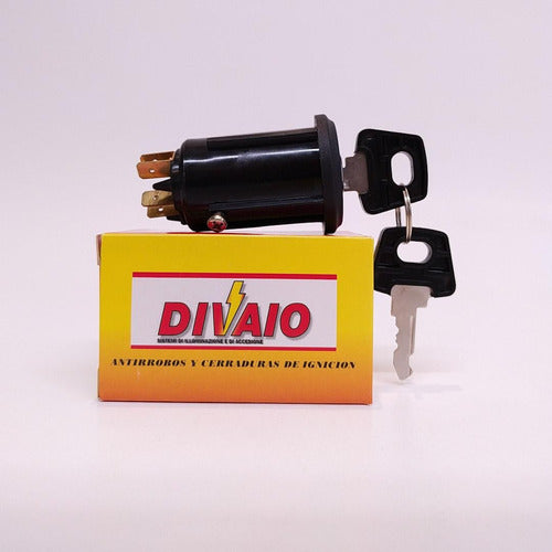 Reinforced Anti-Theft Fiat 600/1500 Key Ignition and Starter Set with Two Keys - Divaio 12V 0