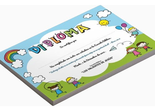 100 Diplomas Curso Taller 21x30cm Papel 300g + Diseño Gratis 0