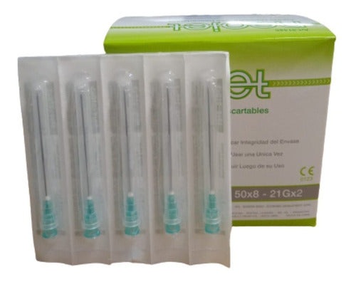 Neojet Disposable Needle 50 X 8 - 100 Units (21gx2) 0