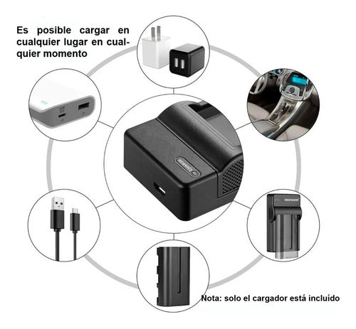 Cargador 220v + Bateria P/ Canon Lp-e12 100d M50 M10 Sx70 3