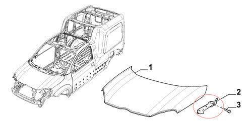 Fiat Capot Hinge Right for Uno Way 2016 2020 1