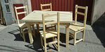 Solid Pine Table 1.20m x 0.80m + 4 Reinforced Chairs Set - ElCarpintero3 3