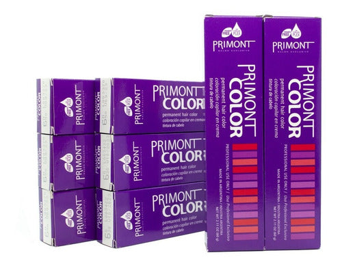 Primont Color X 8 Tinturas 60gr + Oxidante 900ml Coloración 1