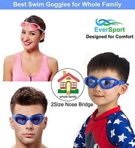 Eversport X2U Blue and Pink Unisex Swimming Goggles 5