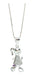 925 Italian Silver Chain and Pendant Girl Design Cubic Skates 0