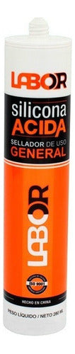 Sellador Silicona Acida Blanca Labor 280 Ml Mm 0