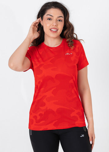 Women's Camouflage Sparkle Sports T-shirt by I Run 0