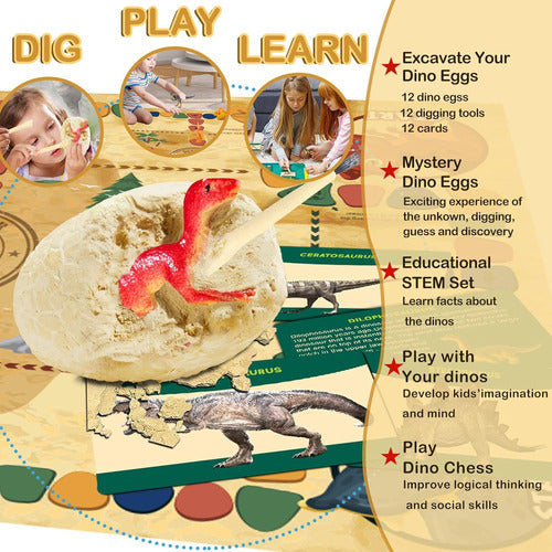 HERMES SHOP Dinosaur Excavation Kit for Kids Aged 3-10 Years 1