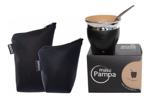 Mate Pampa Trucker Set with Straw + Yerba Mate and Sugar Containers 0