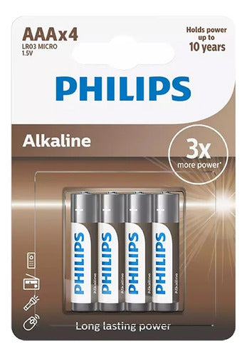 Philips Pack X48 AAA Alkaline Batteries 1.5V Long Lasting 1