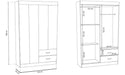 Delos Ecoplus 4-Door 2-Drawer Wardrobe DL124 in White Ash 2