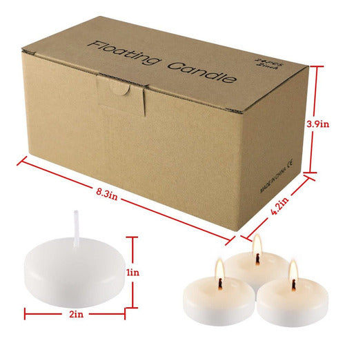 JHENG Pack of 24 Unscented Floating Candles - 2 Inches 1