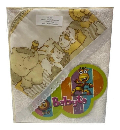 Babyta Baby Hooded Towel with Print - Blanco Atid 3